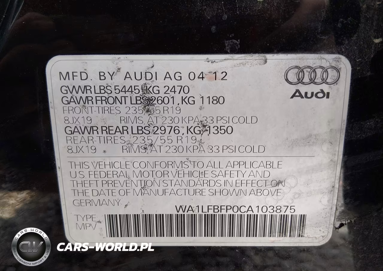 2012 Audi Q5 2.0T Premium VIN:WA1LFBFP0CA103875 - 9