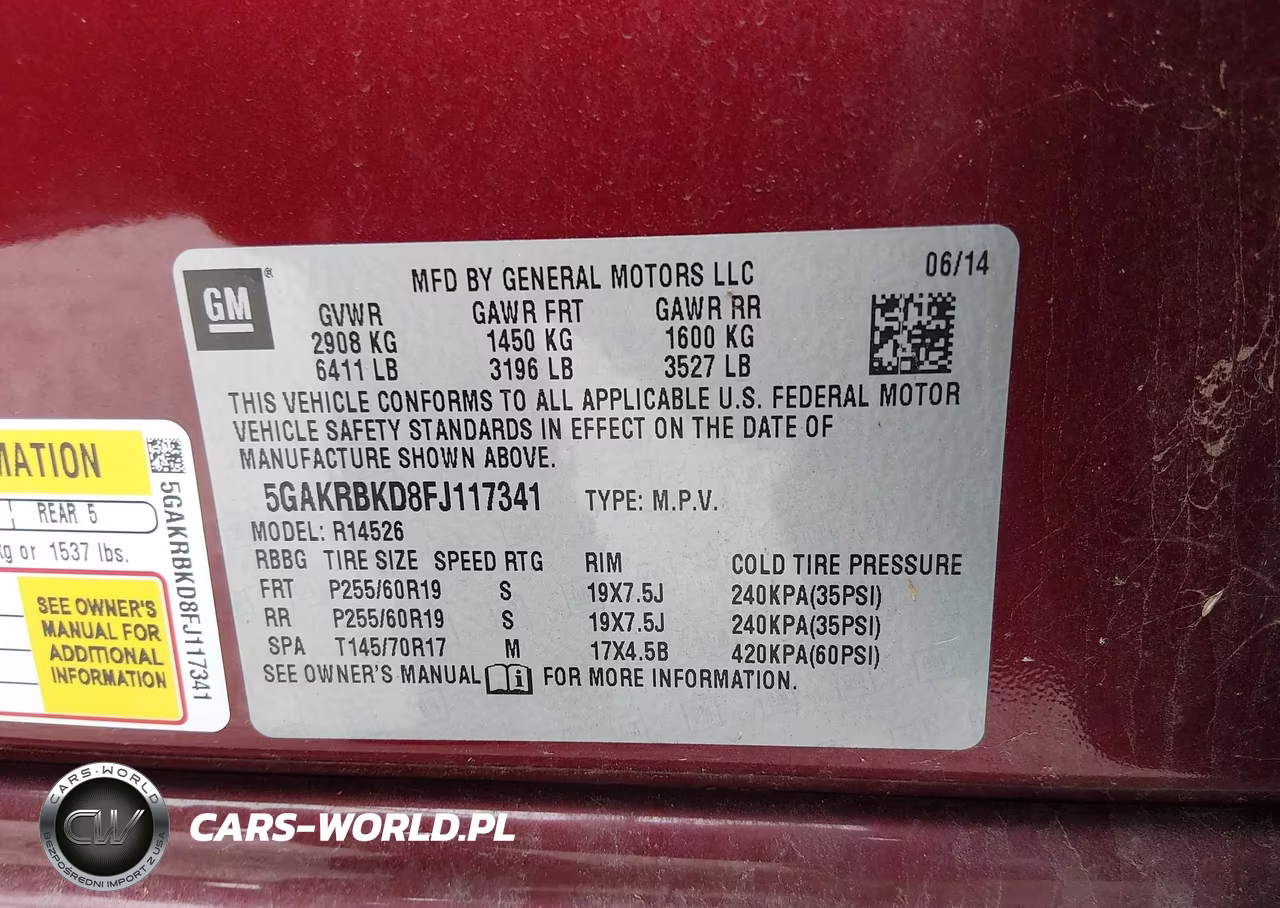 2015 Buick Enclave Leather VIN:5GAKRBKD8FJ117341 - 9