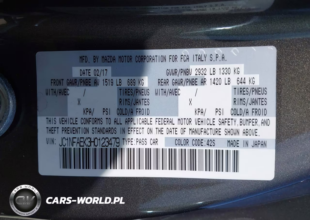2017 Fiat 124 Spider Classica VIN:JC1NFAEK3H0123479 - 9