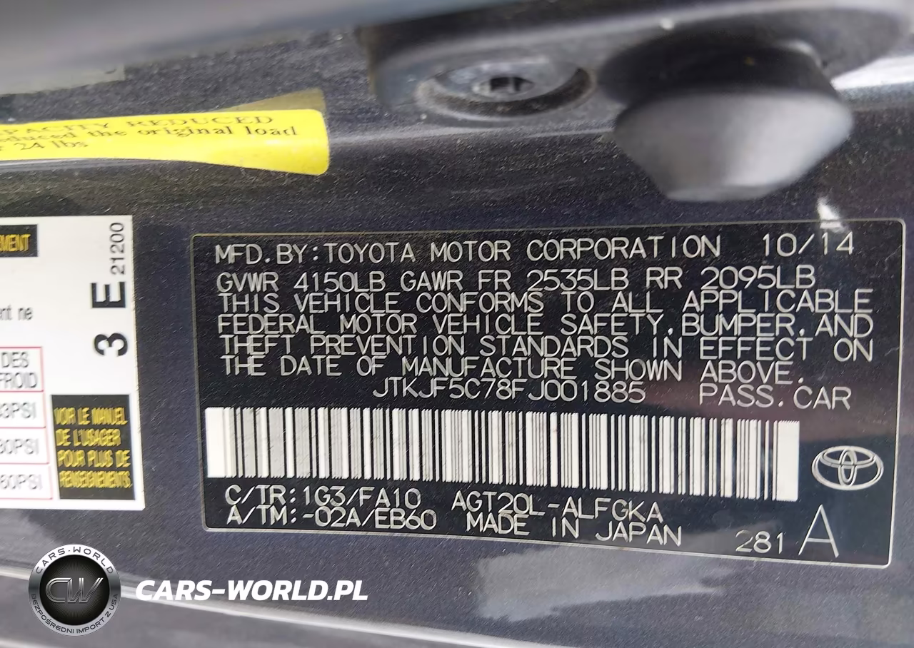 2015 Scion Tc VIN:JTKJF5C78FJ001885 - 9