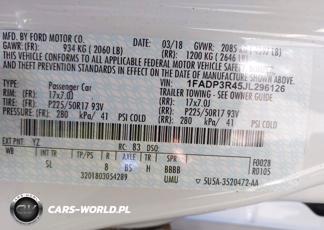 2018 Ford Focus Electric VIN:1FADP3R45JL296126 - 9