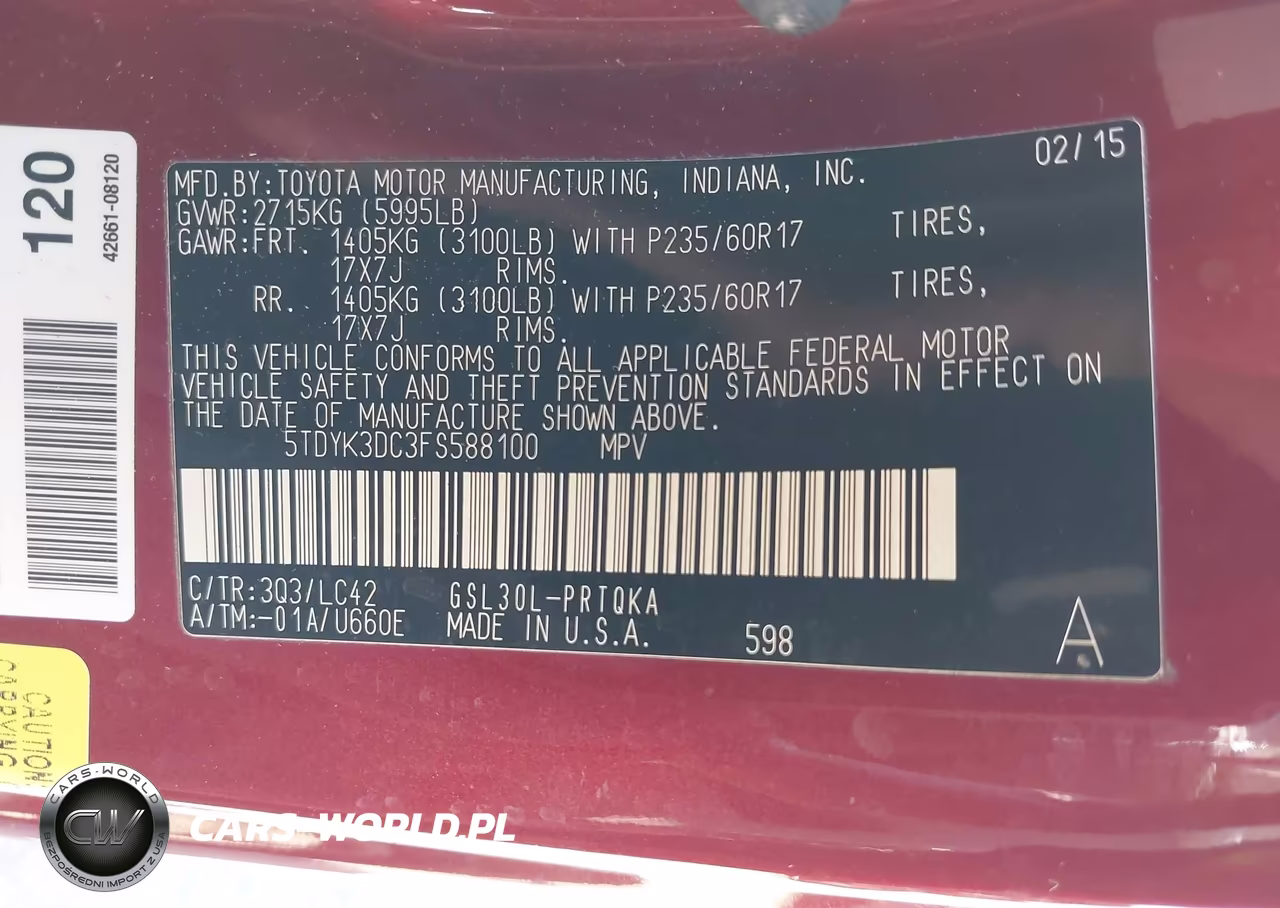 2015 Toyota Sienna Xle 8 Passenger VIN:5TDYK3DC3FS588100 - 9
