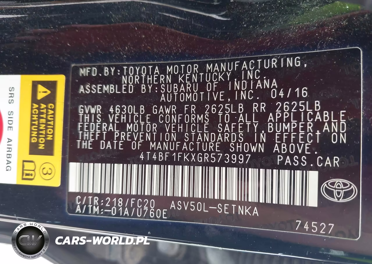 2016 Toyota Camry Le VIN:4T4BF1FKXGR573997 - 9
