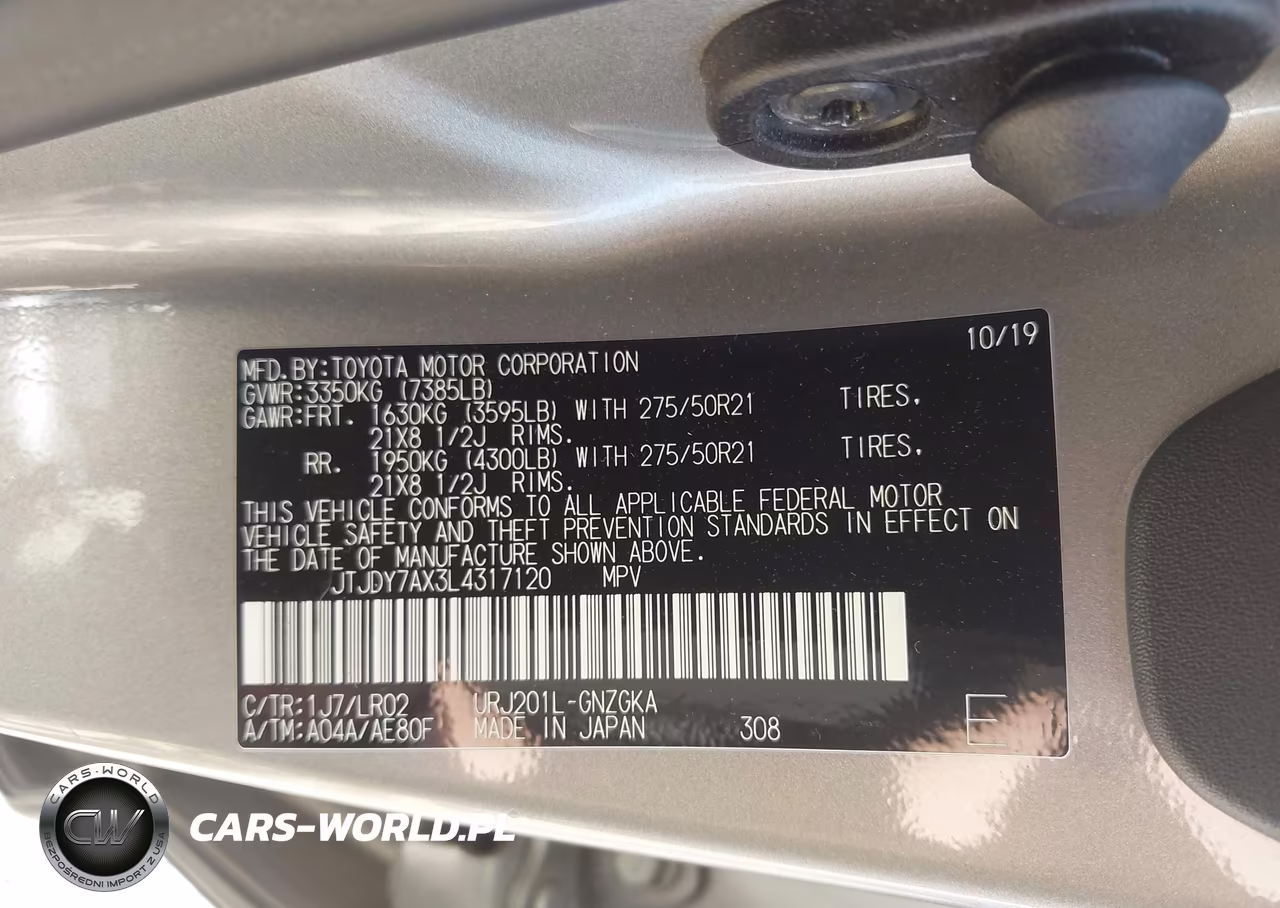 2020 Lexus Lx 570 Three-Row VIN:JTJDY7AX3L4317120 - 9