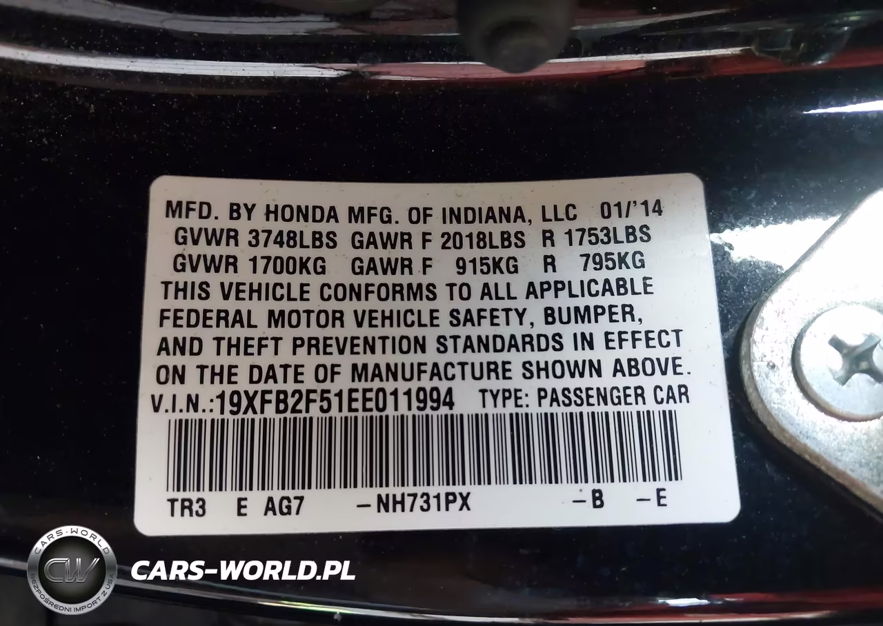 2014 Honda Civic Lx VIN:19XFB2F51EE011994 - 9