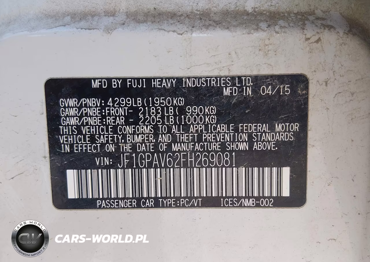2015 Subaru Impreza 2.0I Sport Limited VIN:JF1GPAV62FH269081 - 9
