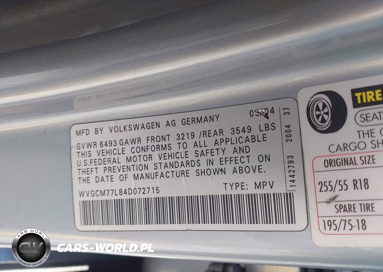 2004 Volkswagen Touareg V8 VIN:WVGCM77L84D072715 - 9
