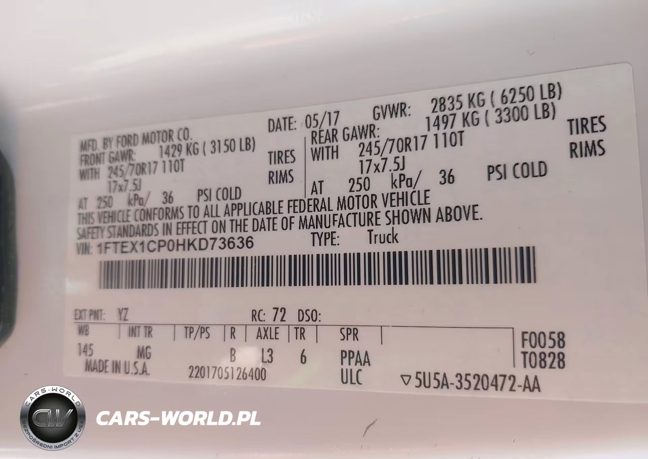 2017 Ford F-150 Xlt VIN:1FTEX1CP0HKD73636 - 9