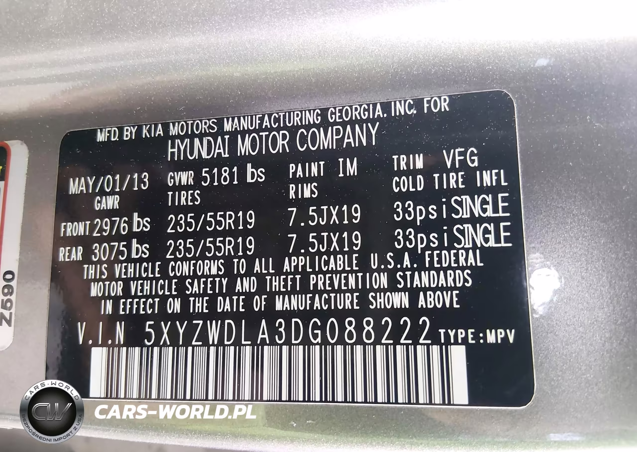 2013 Hyundai Santa Fe Sport 2.0T VIN:5XYZWDLA3DG088222 - 9