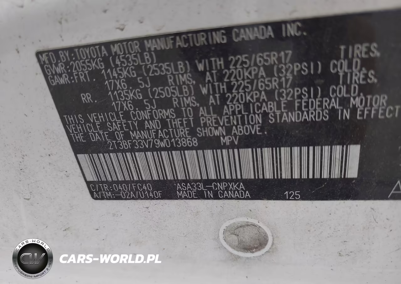 2009 Toyota Rav4 VIN:2T3BF33V79W013868 - 9