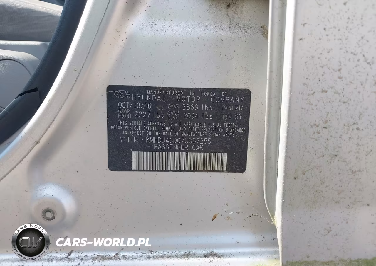 2007 Hyundai Elantra Gls-Ltd-Se VIN:KMHDU46D07U057255 - 9