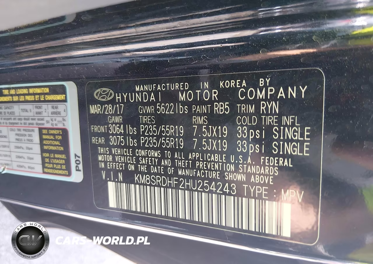 2017 Hyundai Santa Fe Limited Ultimate VIN:KM8SRDHF2HU254243 - 9