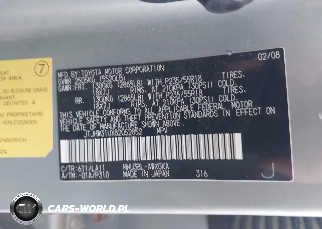 2008 Lexus Rx 400H VIN:JTJHW31UX82052852 - 9