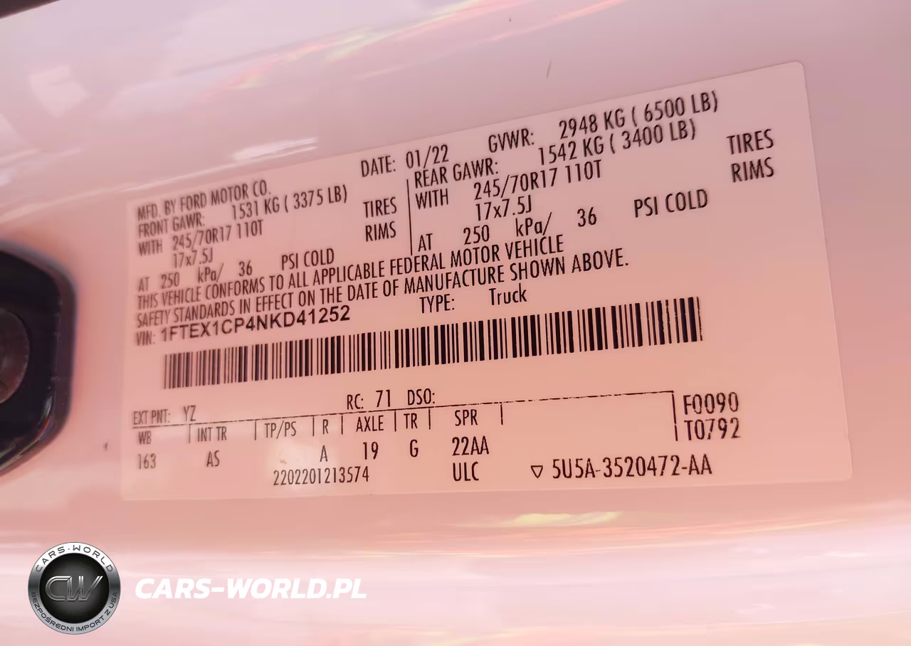 2022 Ford F-150 Xl VIN:1FTEX1CP4NKD41252 - 9