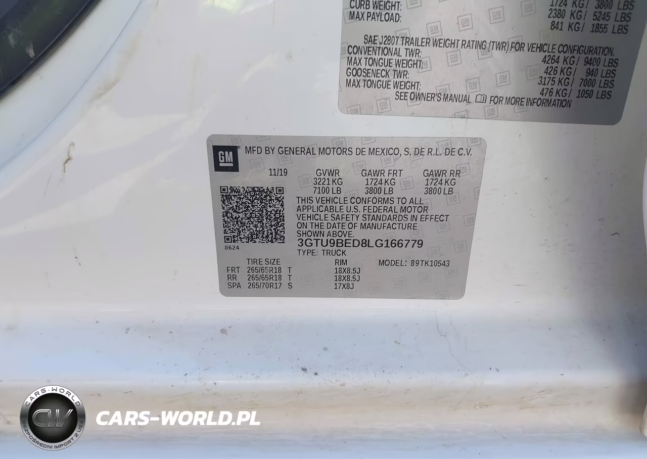 2020 GMC Sierra 1500 4Wd Short Box Sle VIN:3GTU9BED8LG166779 - 9