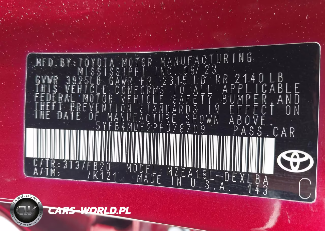 2023 Toyota Corolla Le VIN:5YFB4MDE2PP078709 - 9