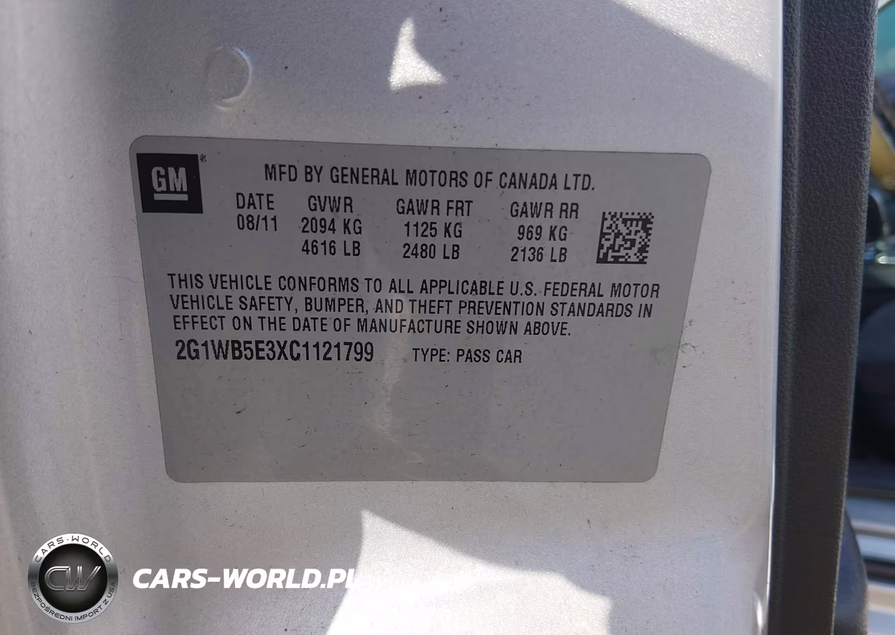 2012 Chevrolet Impala Lt VIN:2G1WB5E3XC1121799 - 9