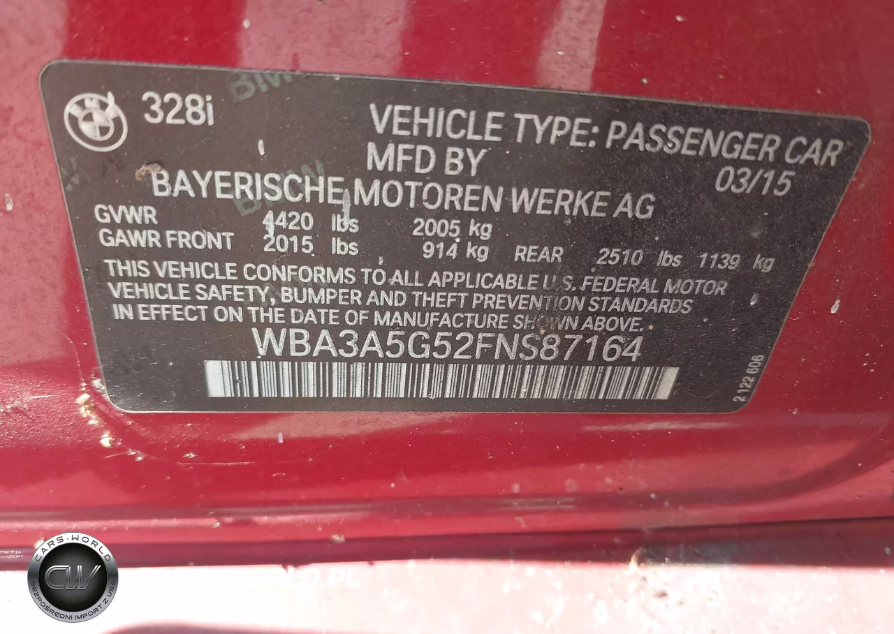 2015 BMW 328I VIN:WBA3A5G52FNS87164 - 9