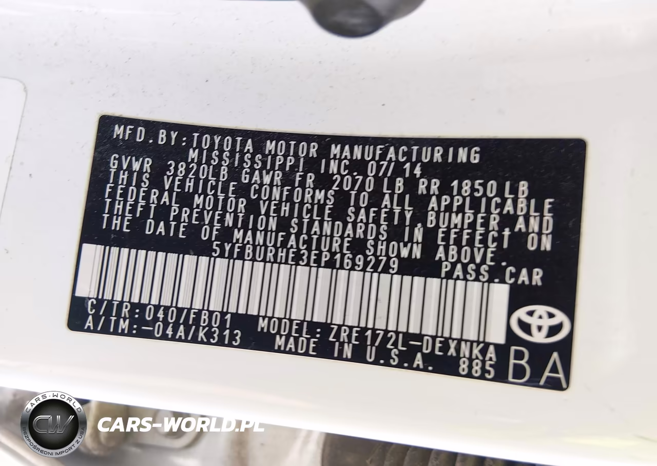 2014 Toyota Corolla Le VIN:5YFBURHE3EP169279 - 9