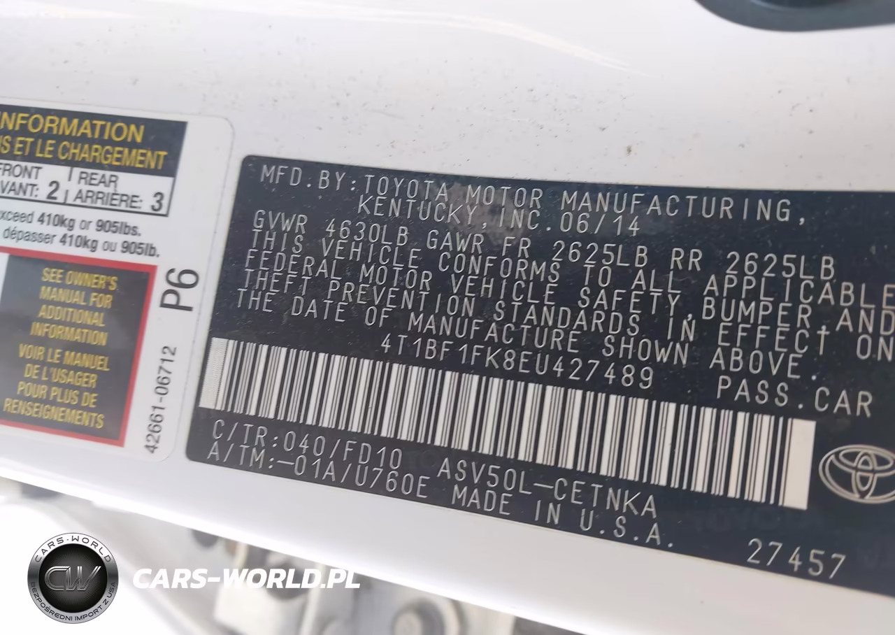 2014 Toyota Camry Le VIN:4T1BF1FK8EU427489 - 9