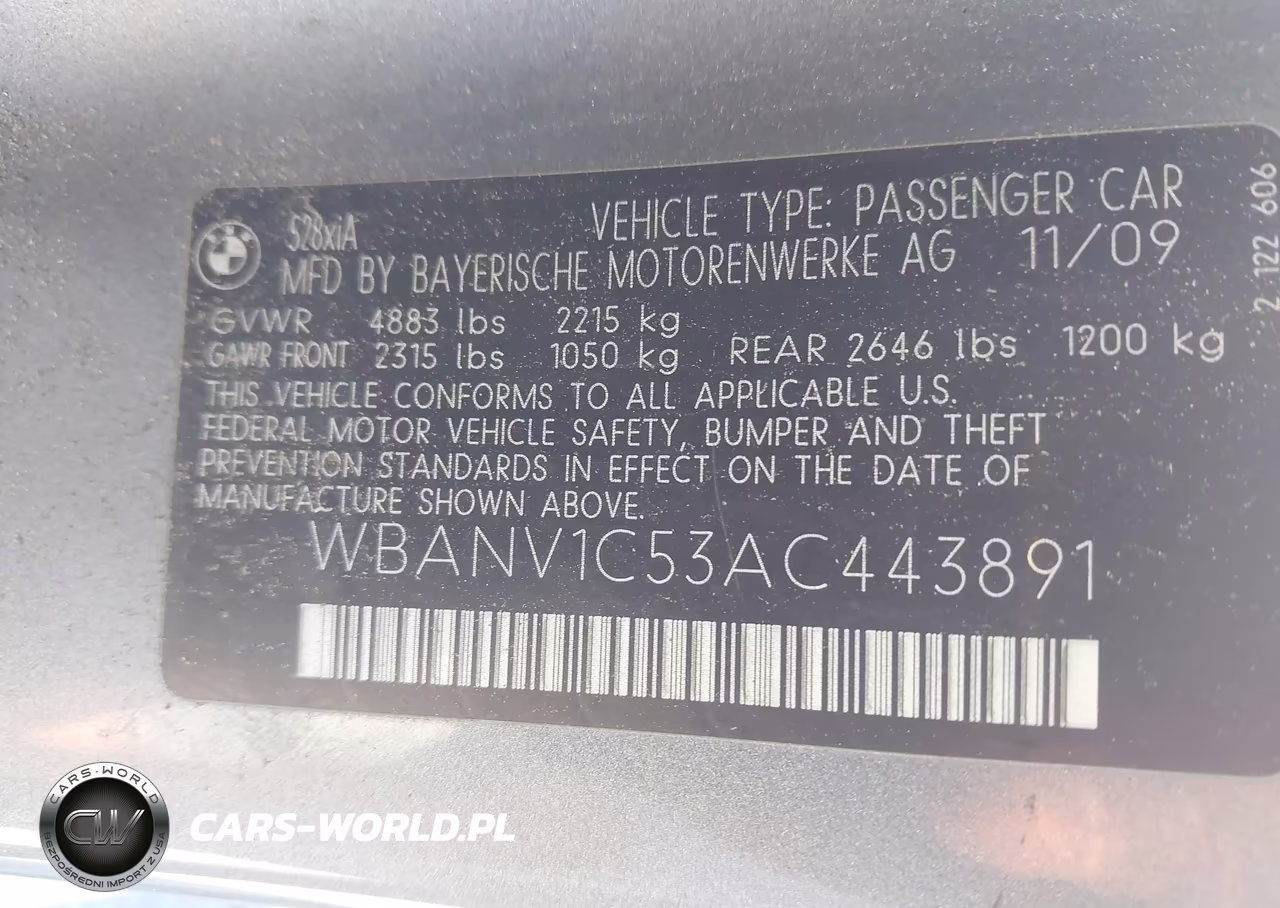 2010 BMW 528I xDrive VIN:WBANV1C53AC443891 - 9
