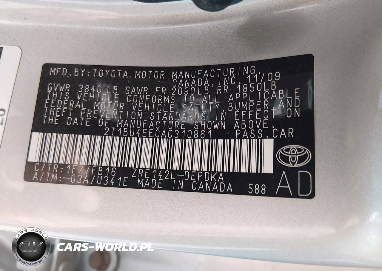 2010 Toyota Corolla Base VIN:2T1BU4EE0AC310861 - 9