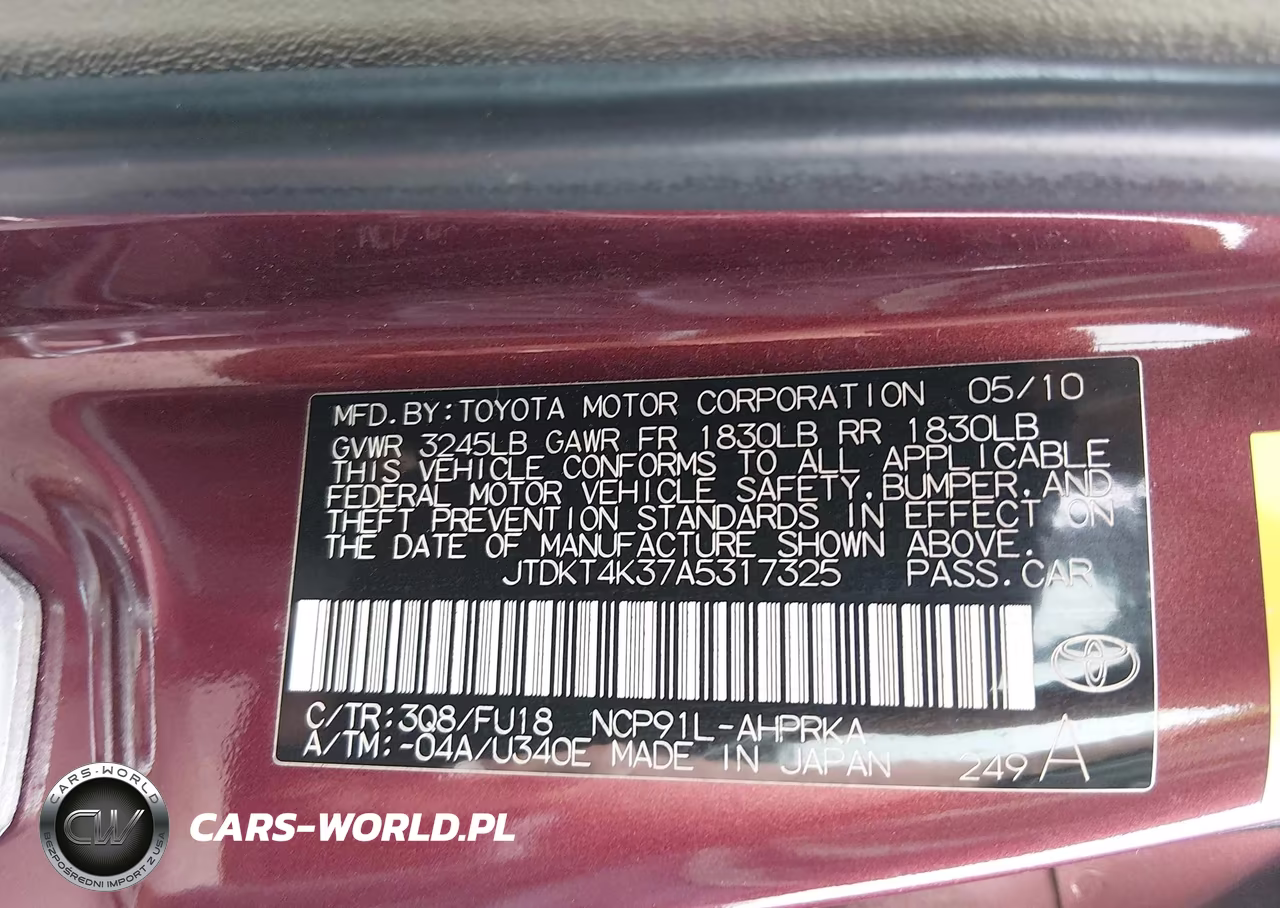 2010 Toyota Yaris VIN:JTDKT4K37A5317325 - 9