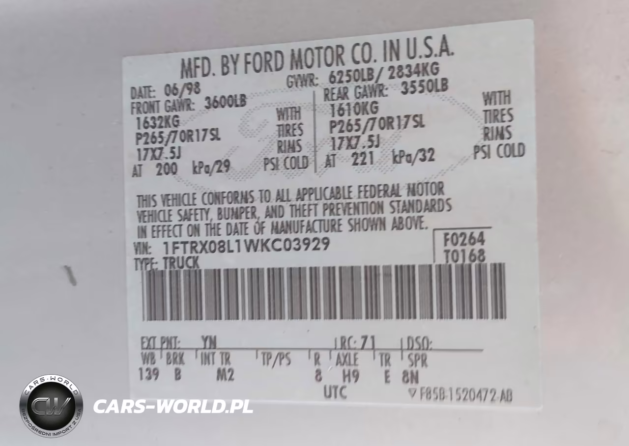 1998 Ford F-150 Lariat-Xl-Xlt VIN:1FTRX08L1WKC03929 - 9