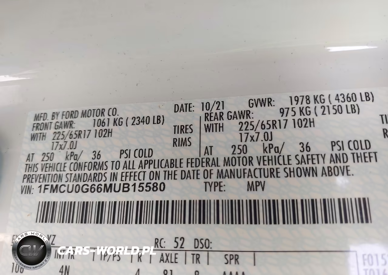 2021 Ford Escape Se VIN:1FMCU0G66MUB15580 - 9