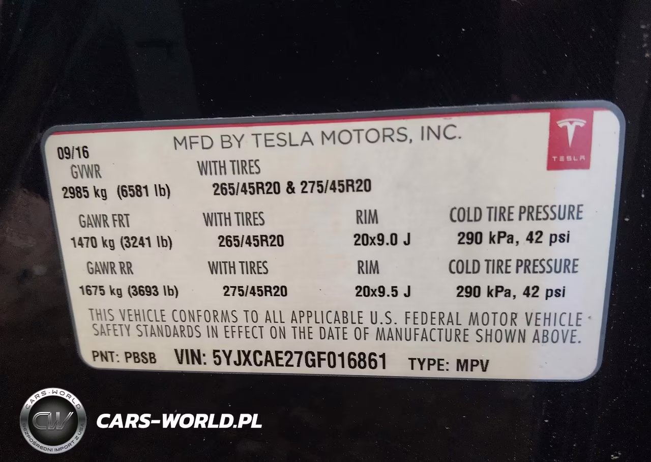 2016 Tesla Model X VIN:5YJXCAE27GF016861 - 9