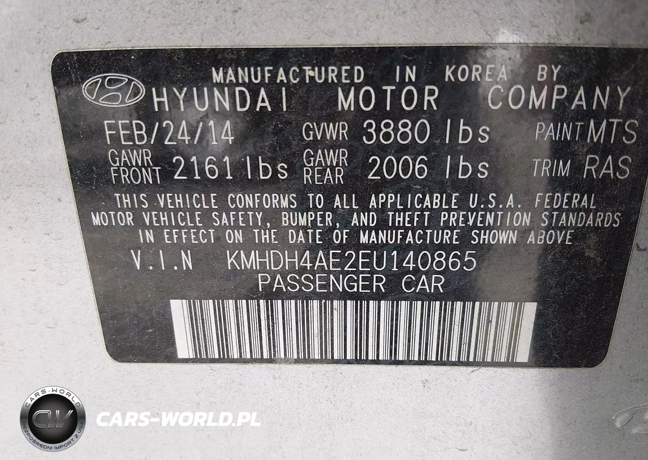 2014 Hyundai Elantra Limited VIN:KMHDH4AE2EU140865 - 9