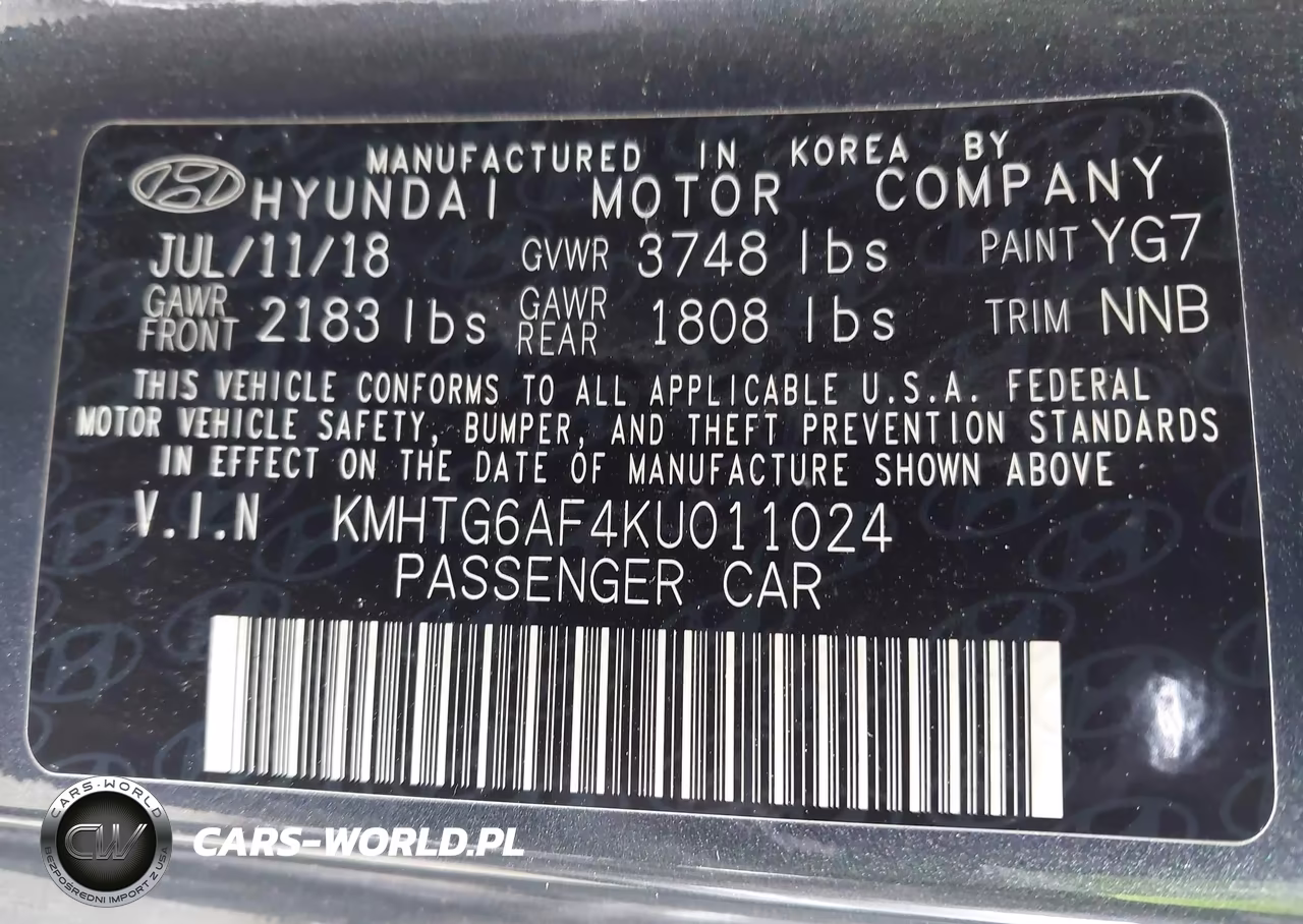 2019 Hyundai Veloster 2.0 VIN:KMHTG6AF4KU011024 - 9