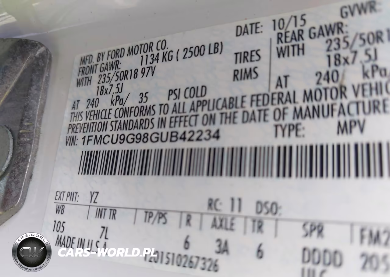 2016 Ford Escape Se VIN:1FMCU9G98GUB42234 - 9