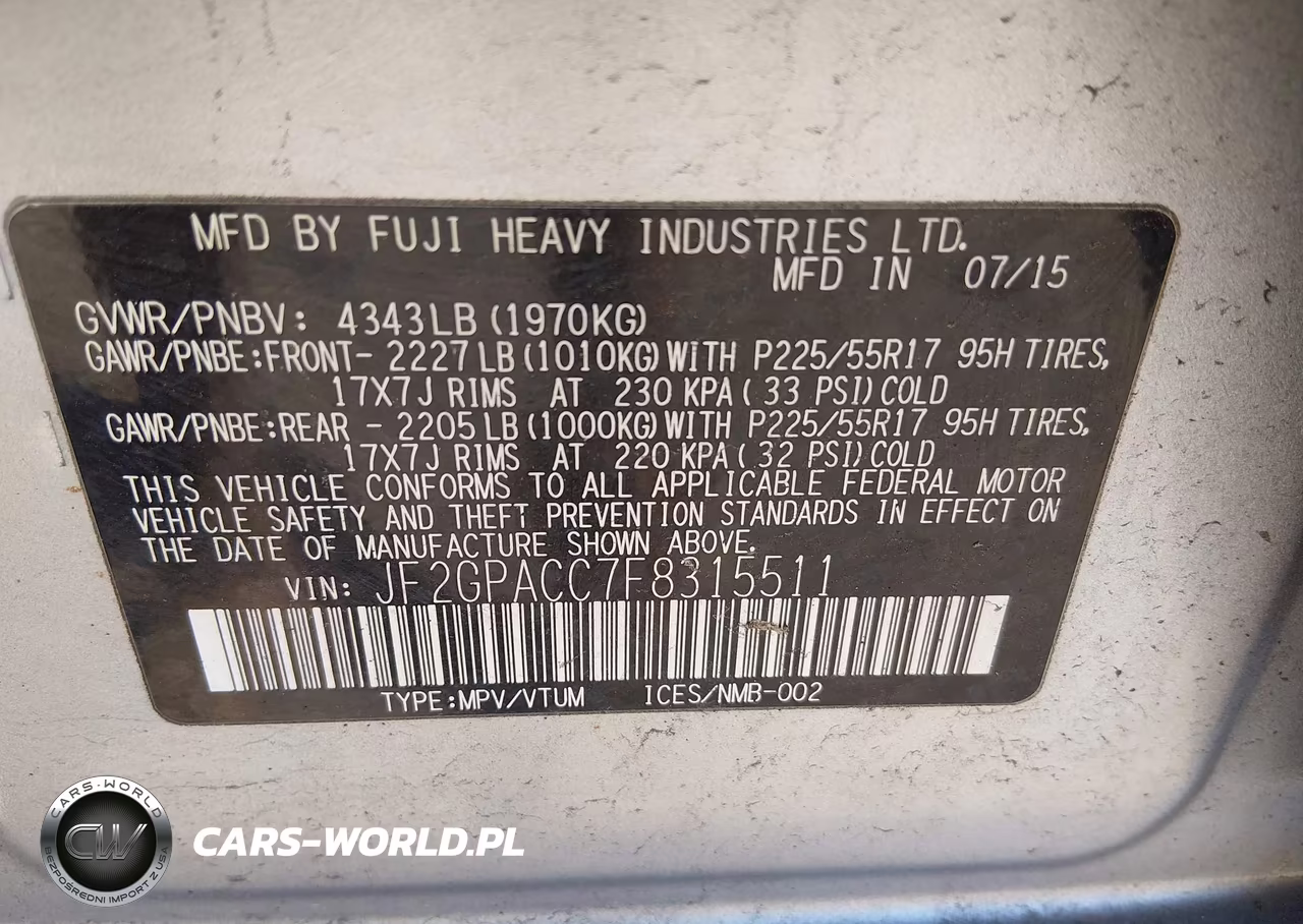 2015 Subaru Xv Crosstrek 2.0I Premium VIN:JF2GPACC7F8315511 - 9