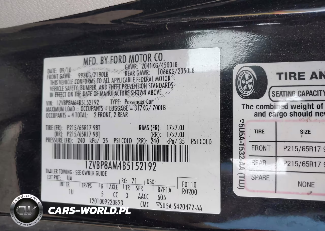 2011 Ford Mustang V6 VIN:1ZVBP8AM4B5152192 - 9