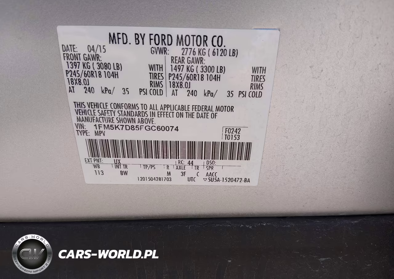 2015 Ford Explorer Xlt VIN:1FM5K7D85FGC60074 - 9