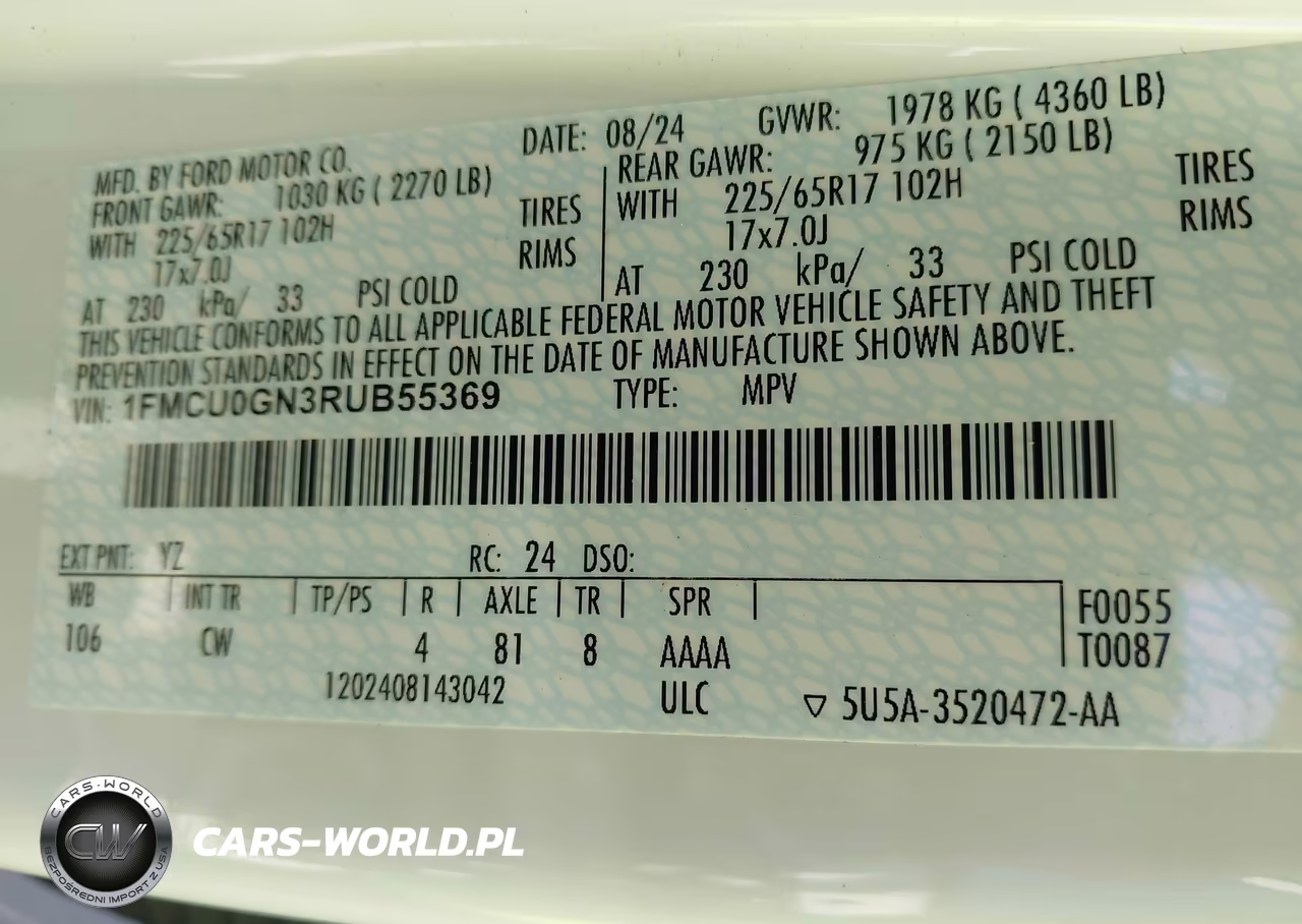 2024 Ford Escape Active VIN:1FMCU0GN3RUB55369 - 9