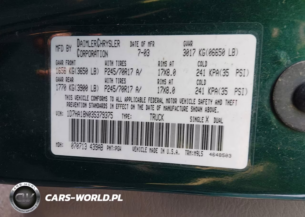 2003 Dodge Ram 1500 Slt-Laramie-St VIN:1D7HA18N03S379375 - 9