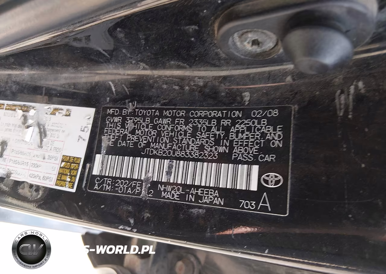 2008 Toyota Prius VIN:JTDKB20U883382323 - 9