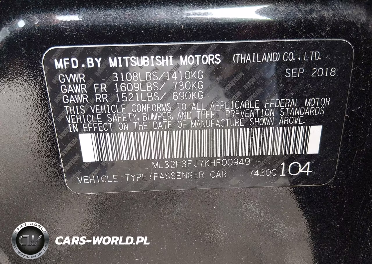 2019 Mitsubishi Mirage G4 Es VIN:ML32F3FJ7KHF00949 - 9