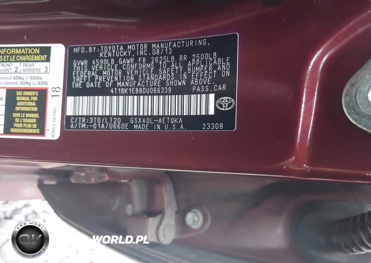 2013 Toyota Avalon Xle Touring VIN:4T1BK1EB8DU066339 - 9