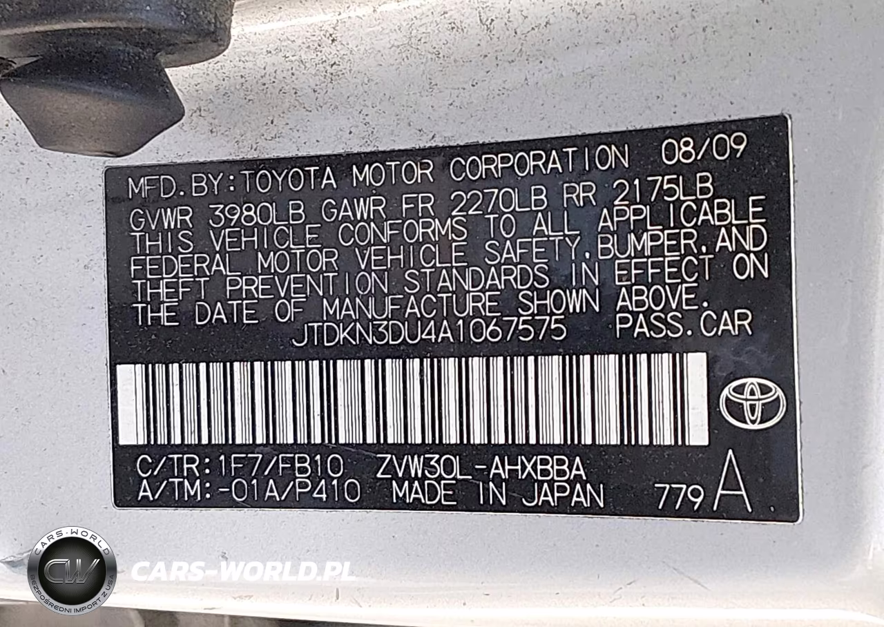 2010 Toyota Prius I VIN:JTDKN3DU4A1067575 - 9