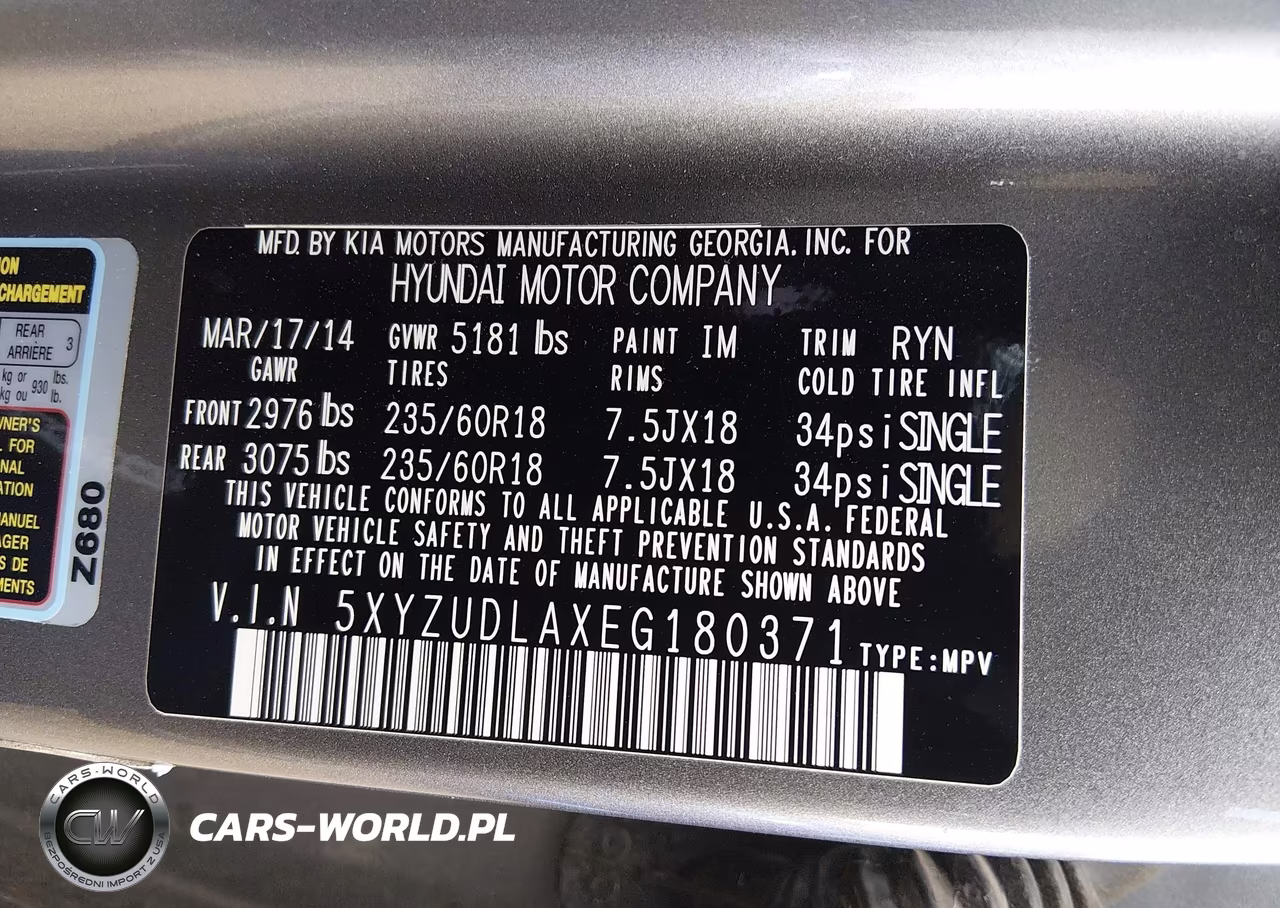2014 Hyundai Santa Fe Sport 2.0L Turbo VIN:5XYZUDLAXEG180371 - 9