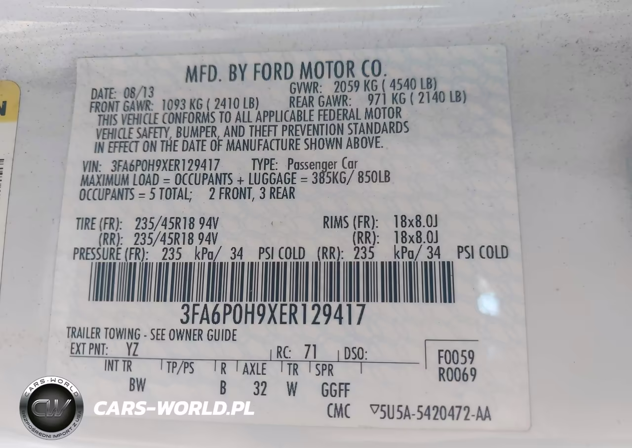 2014 Ford Fusion Se VIN:3FA6P0H9XER129417 - 9