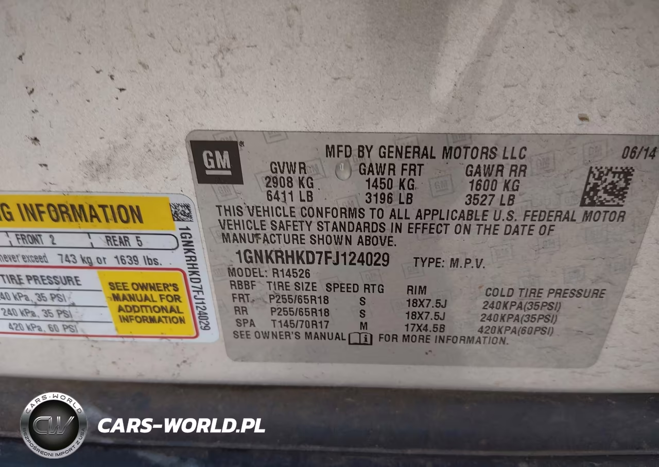 2015 Chevrolet Traverse Lt VIN:1GNKRHKD7FJ124029 - 9