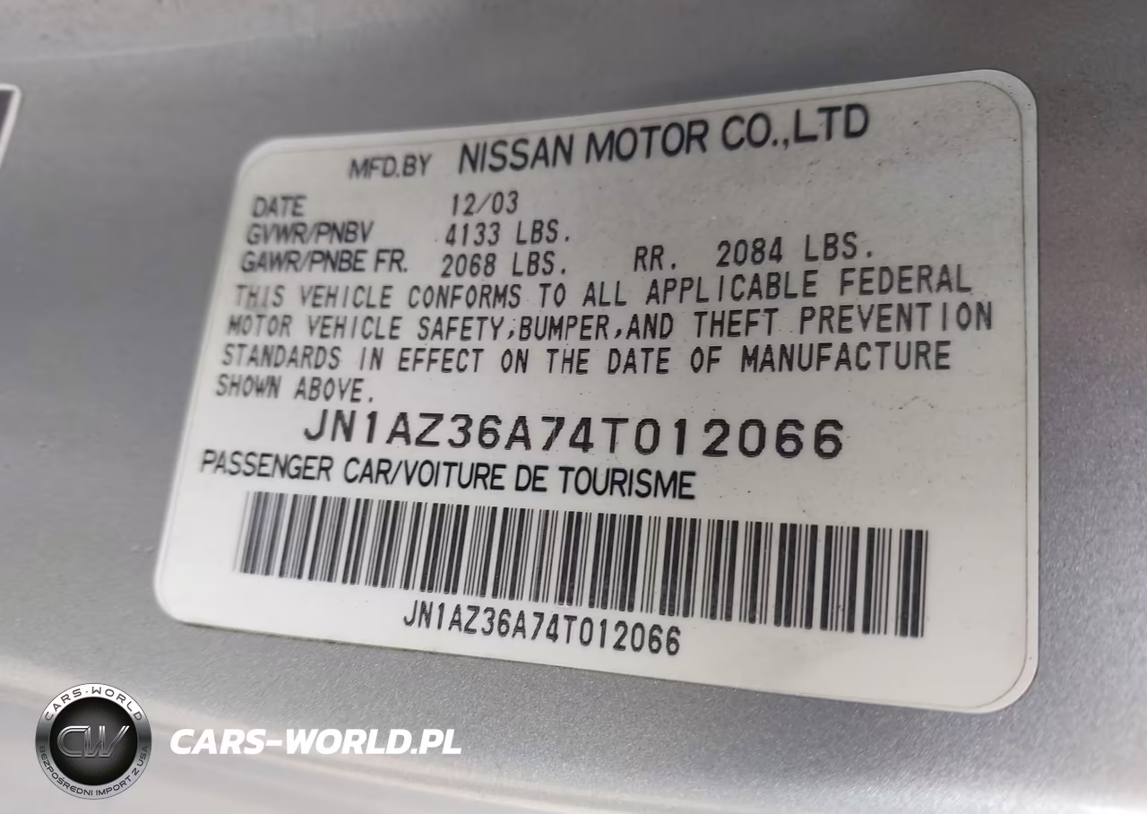 2004 Nissan 350Z Touring VIN:JN1AZ36A74T012066 - 9