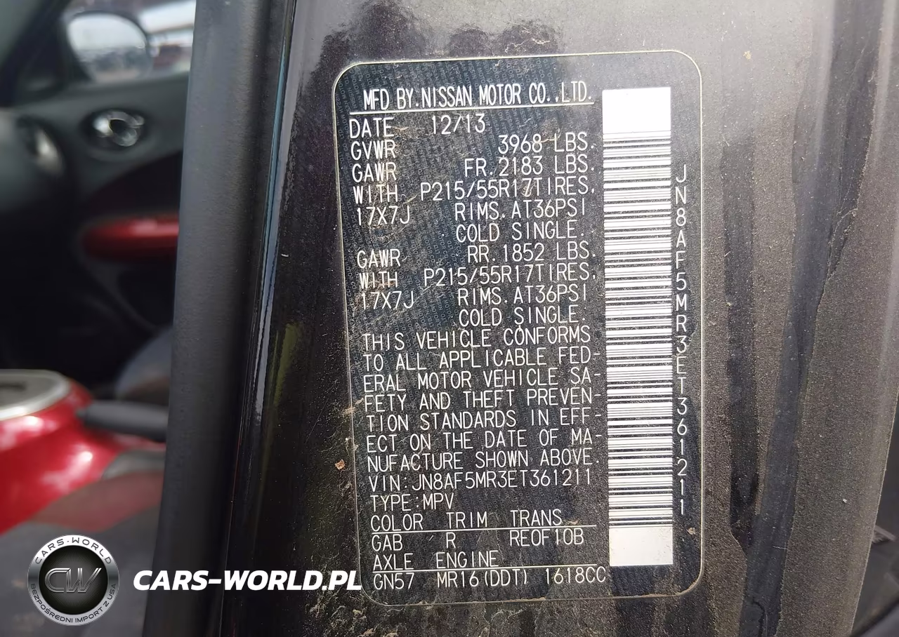 2014 Nissan Juke Sv VIN:JN8AF5MR3ET361211 - 9