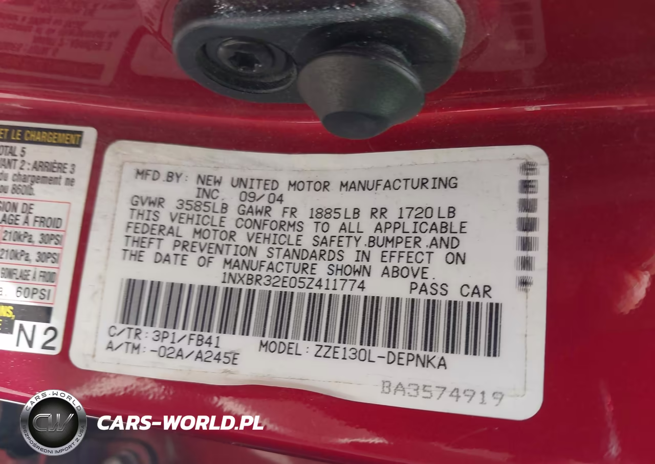 2005 Toyota Corolla Le VIN:1NXBR32E05Z411774 - 9