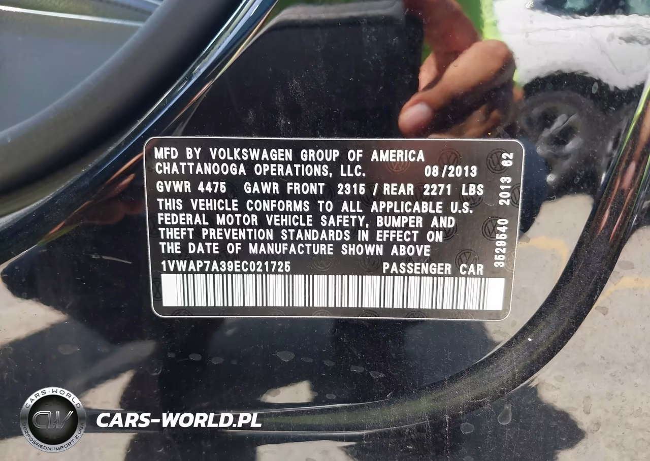 2014 Volkswagen Passat 2.5L Wolfsburg Edition VIN:1VWAP7A39EC021725 - 9