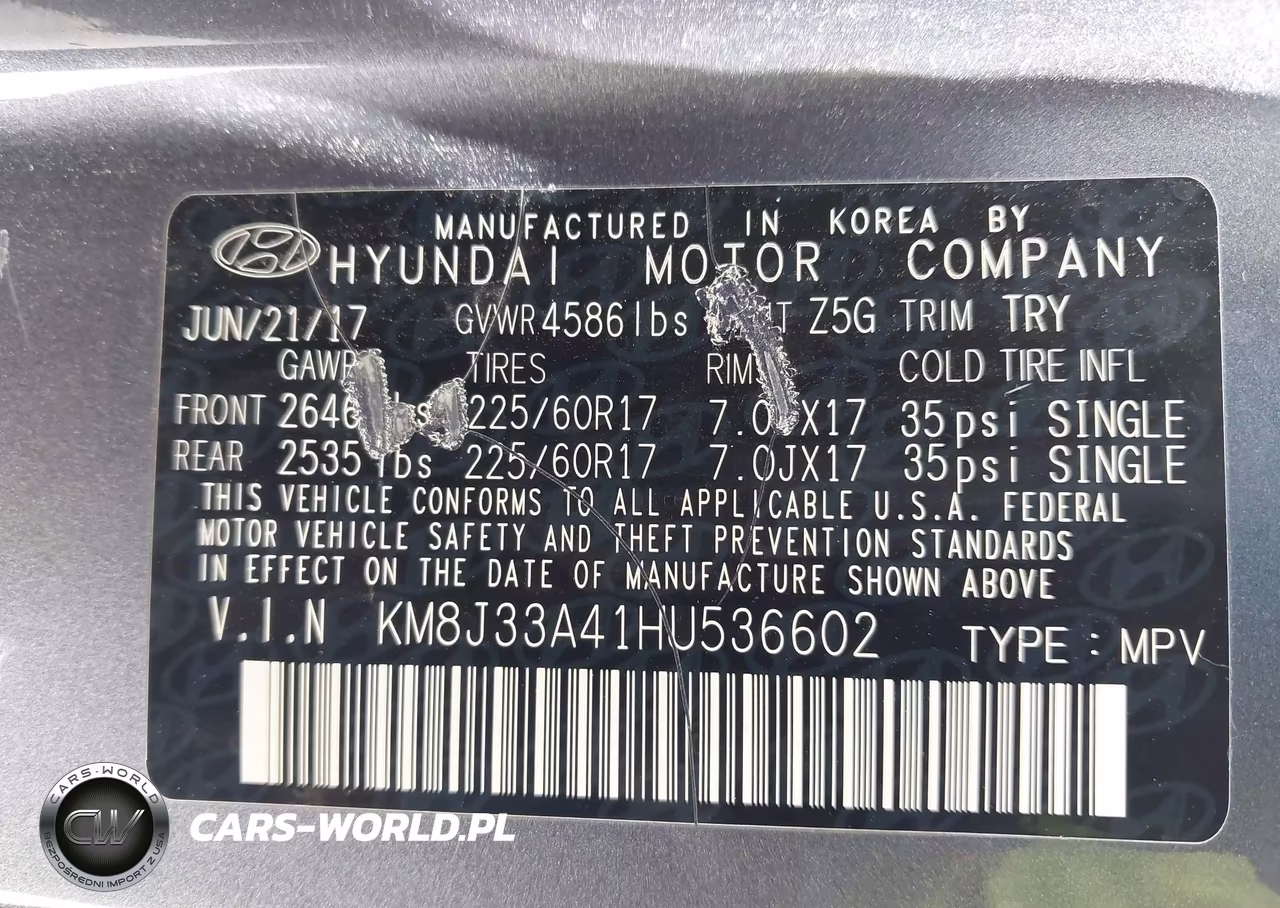 2017 Hyundai Tucson Se Plus VIN:KM8J33A41HU536602 - 9